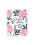 Happy Wedding Roses Card - Green Fresh Florals + Plants