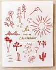 Hi from California Greeting Card - Green Fresh Florals + Plants