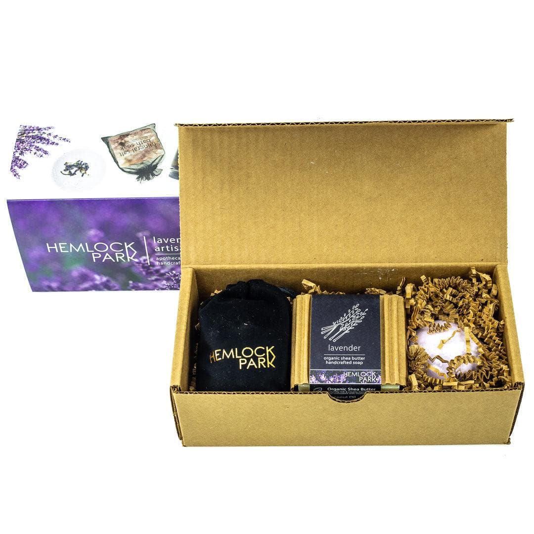 Lavender Artisanal Spa Gift Box - Green Fresh Florals + Plants