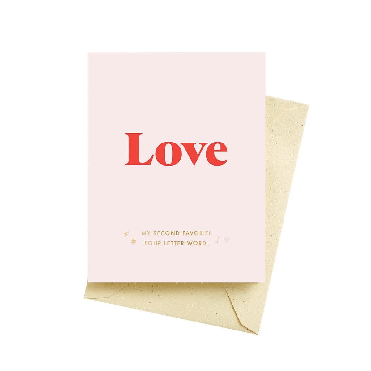 Shop Love Favorite Four Letter Word Card online from Green Fresh Florals + Plants