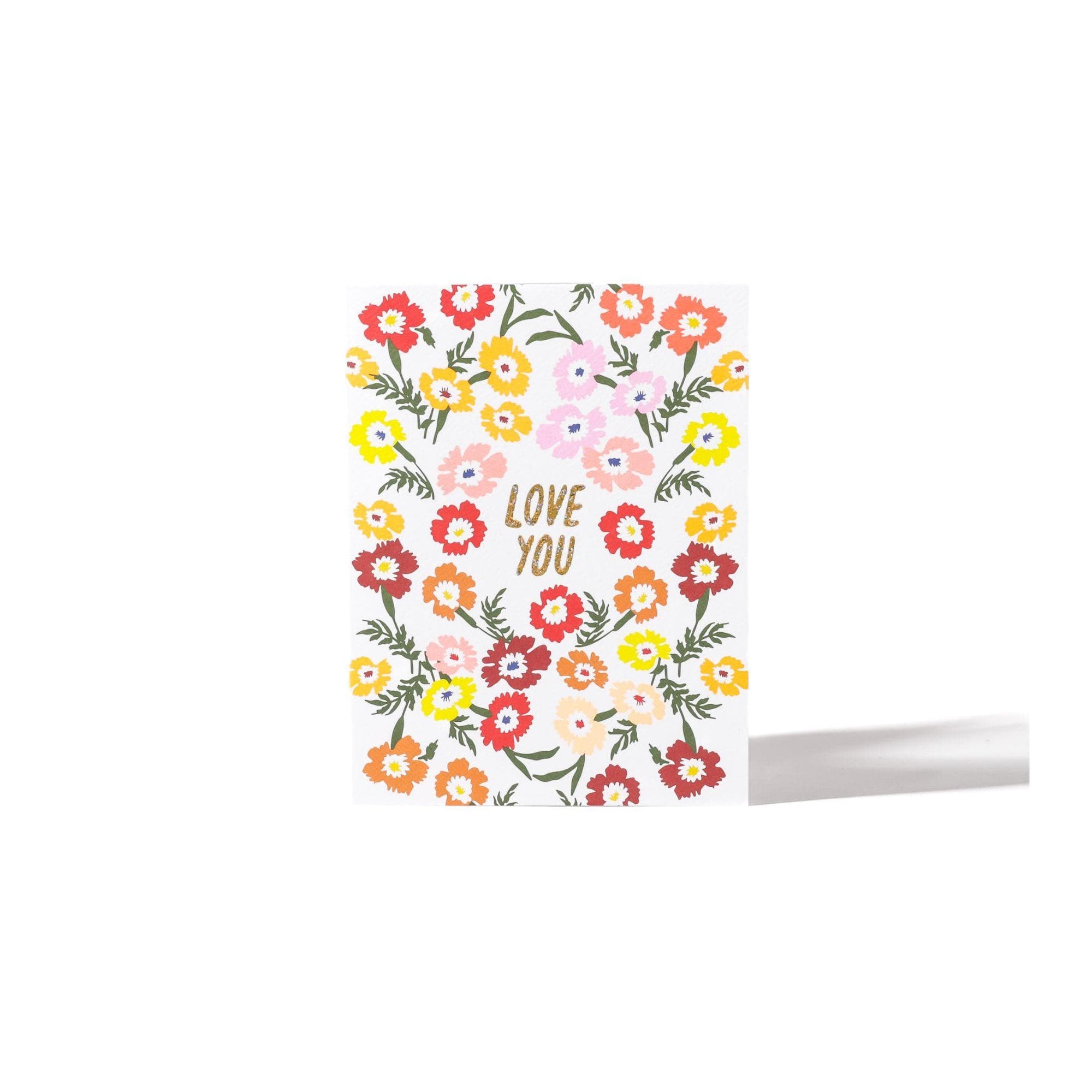 Love You Carnations Card - Green Fresh Florals + Plants