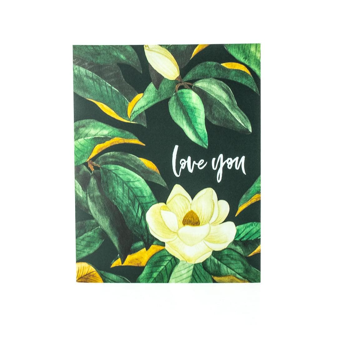 Love You Magnolia Card - Green Fresh Florals + Plants