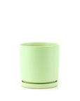 Momma Pots Pastel Gemstone Cylinder - Green Fresh Florals + Plants
