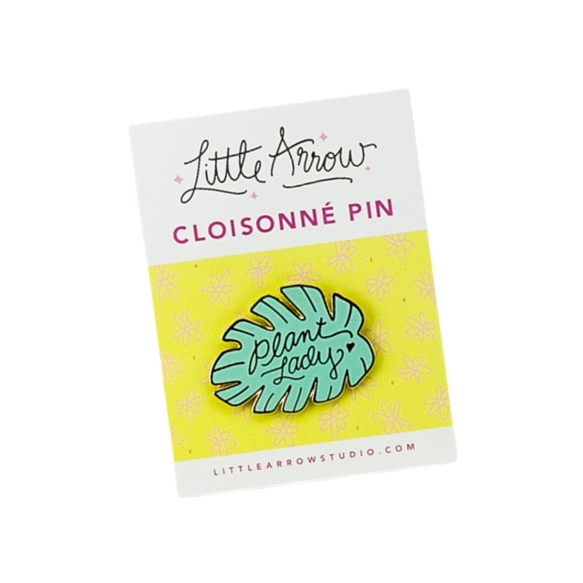 Monstera Plant Lady Enamel Pin - Green Fresh Florals + Plants