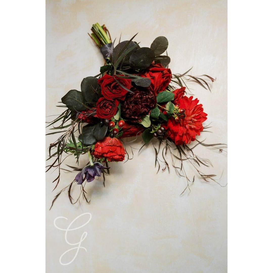 Moody A la Carte Wedding Bridesmaid Bouquet - Green Fresh Florals + Plants