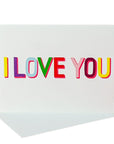 Multicolored I Love You Card - Green Fresh Florals + Plants