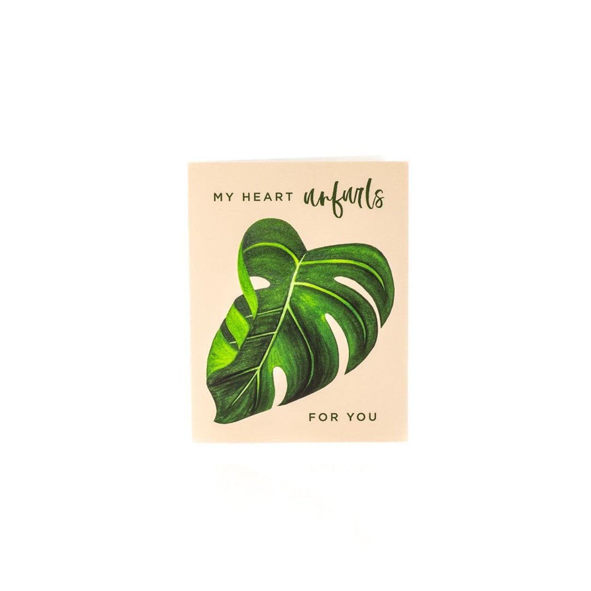 My Heart Unfurls For You Card - Green Fresh Florals + Plants