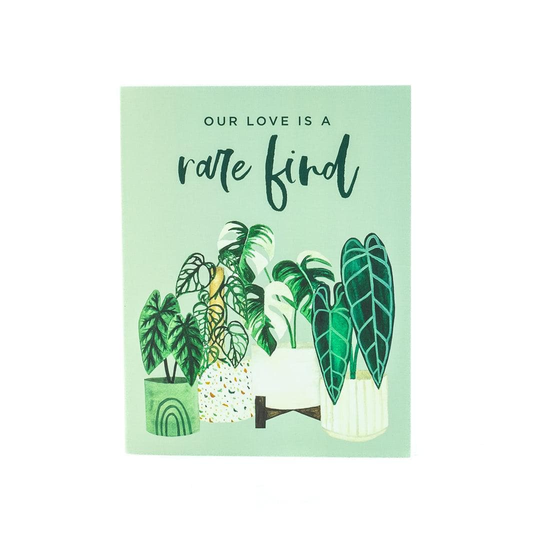 Our Love is a Rare Find Card - Green Fresh Florals + Plants