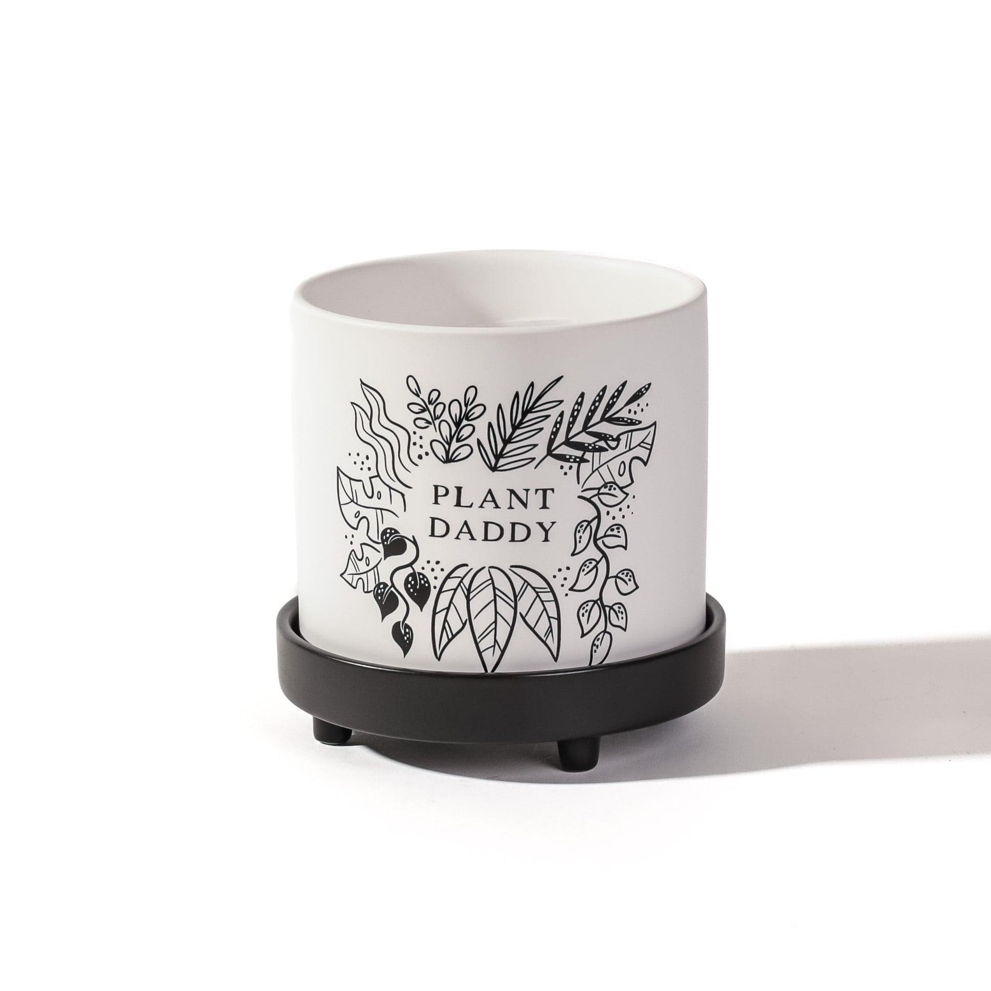Plant Daddy Ceramic Pot - Green Fresh Florals + Plants