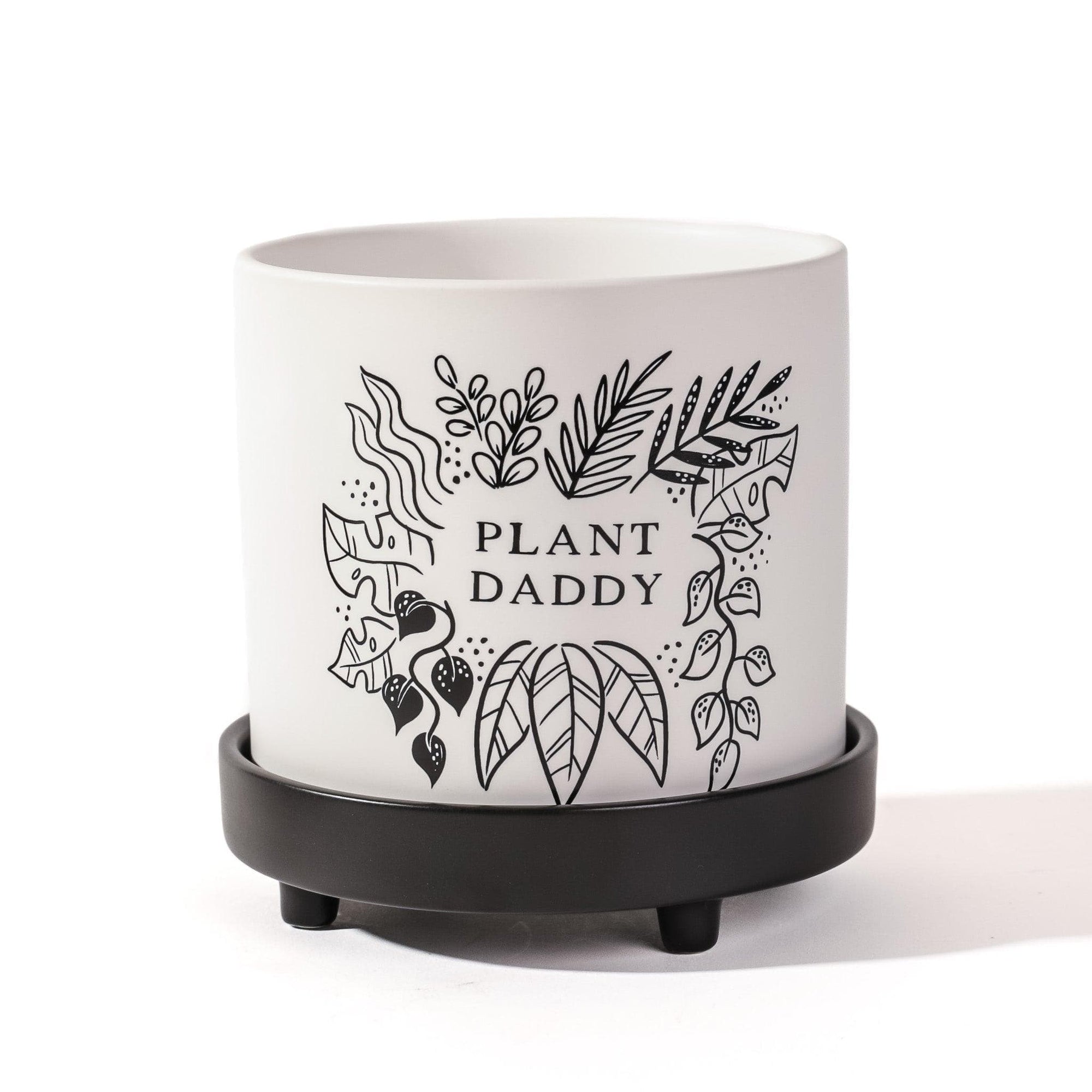 Plant Daddy Ceramic Pot - Green Fresh Florals + Plants