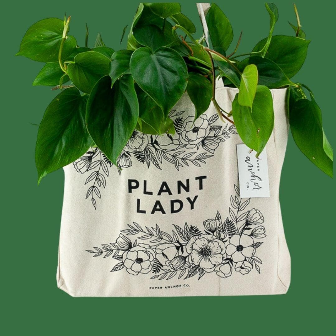 Plant Lady Tote Bag - Green Fresh Florals + Plants