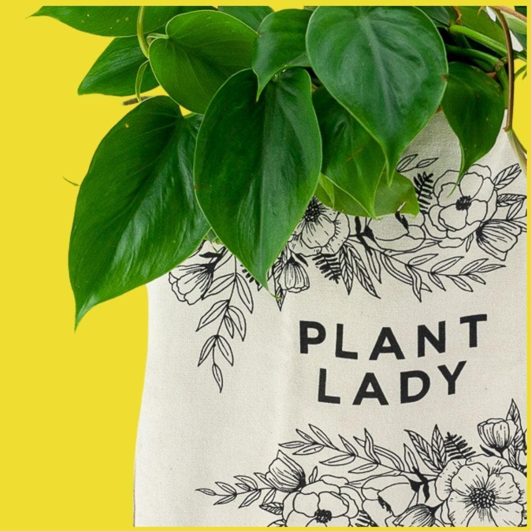 Plant Lady Tote Bag - Green Fresh Florals + Plants