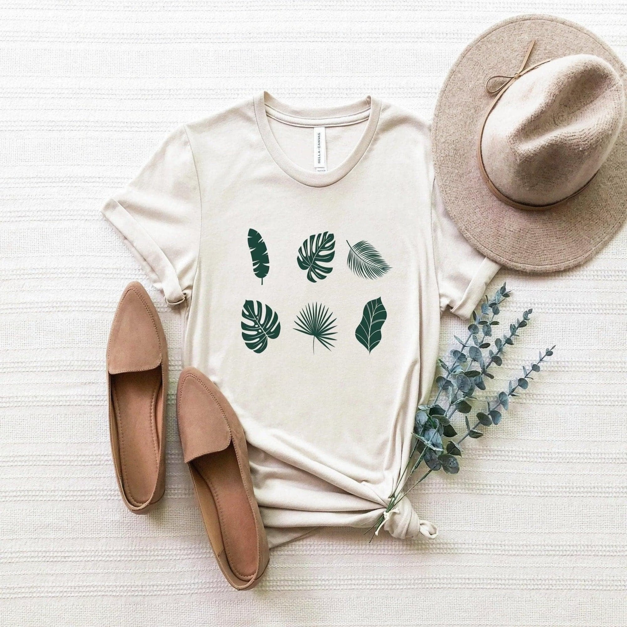 Plant Leaf T-Shirt - Green Fresh Florals + Plants