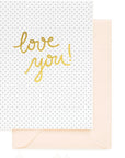 Playful Love You Card - Green Fresh Florals + Plants