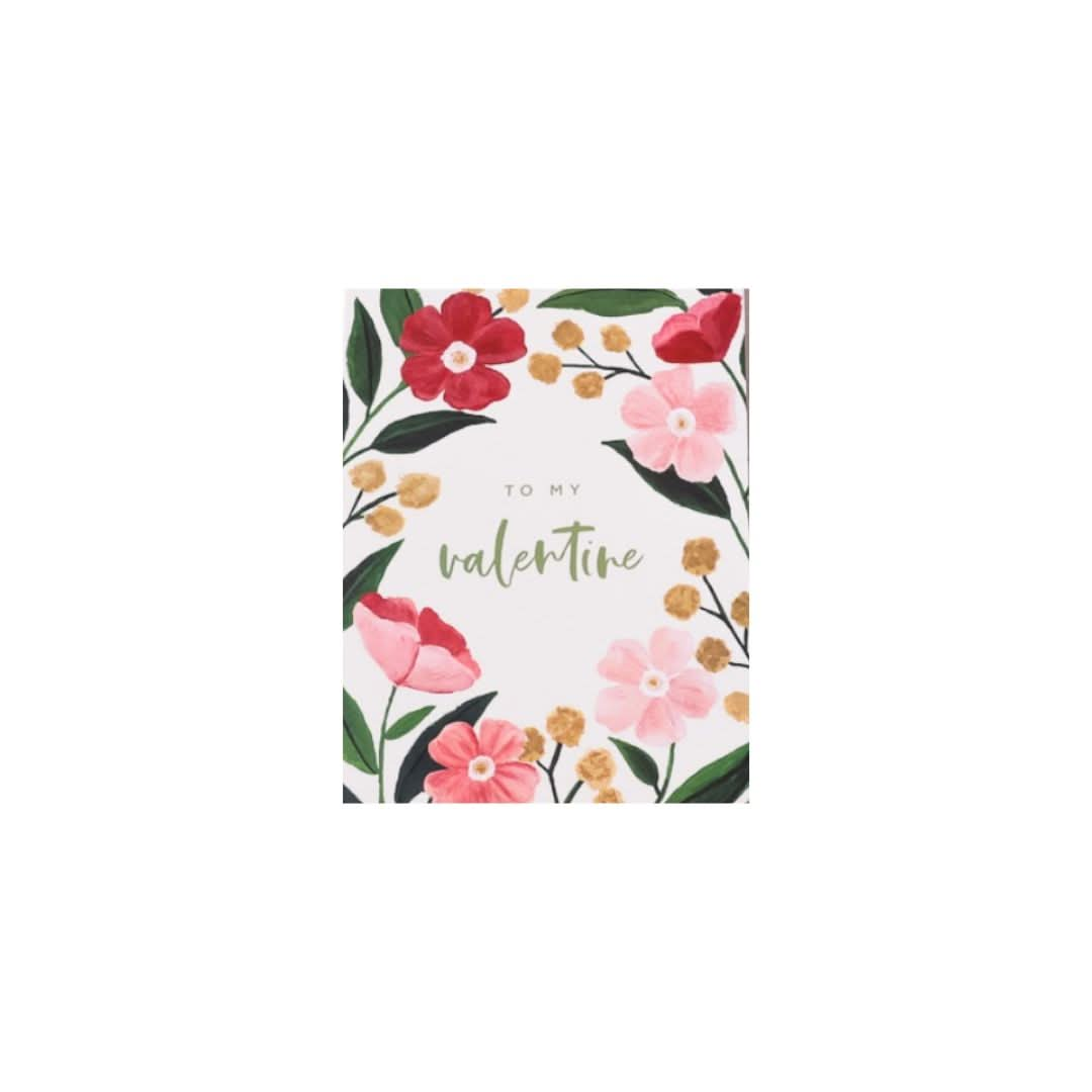 Poppy Valentine's Day Greeting Card - Green Fresh Florals + Plants