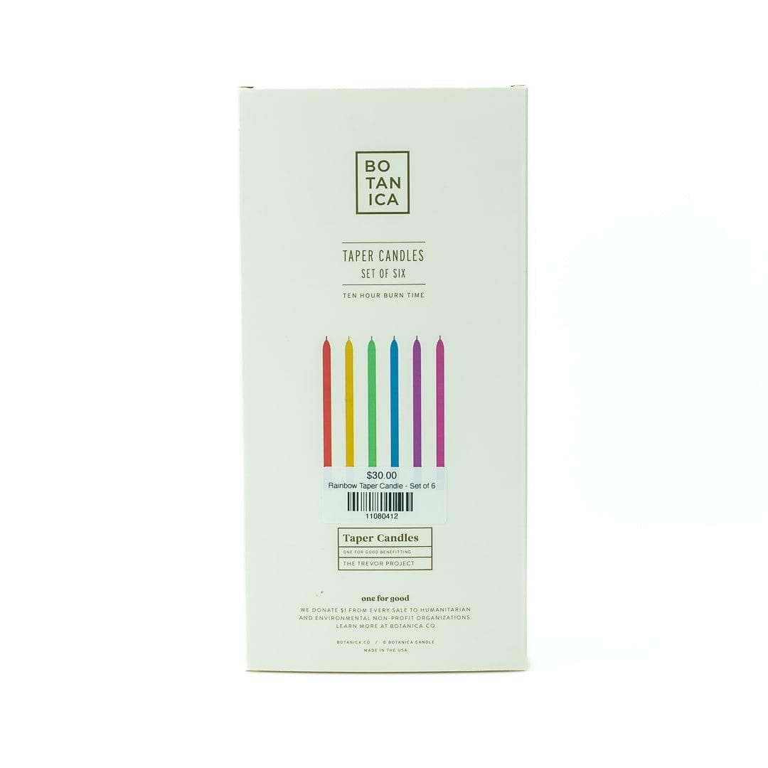 Rainbow Taper Candle - Green Fresh Florals + Plants