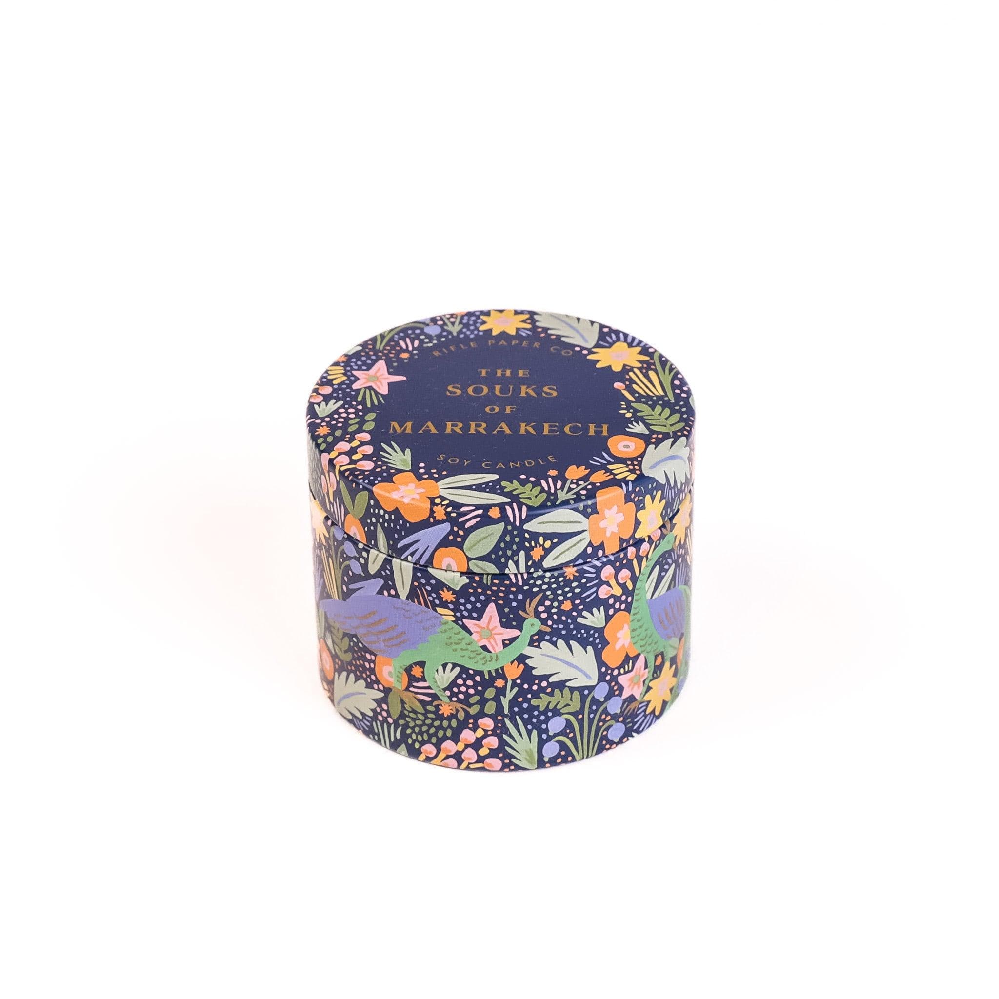 Rifle Illustrated Tin Candles - Green Fresh Florals + Plants