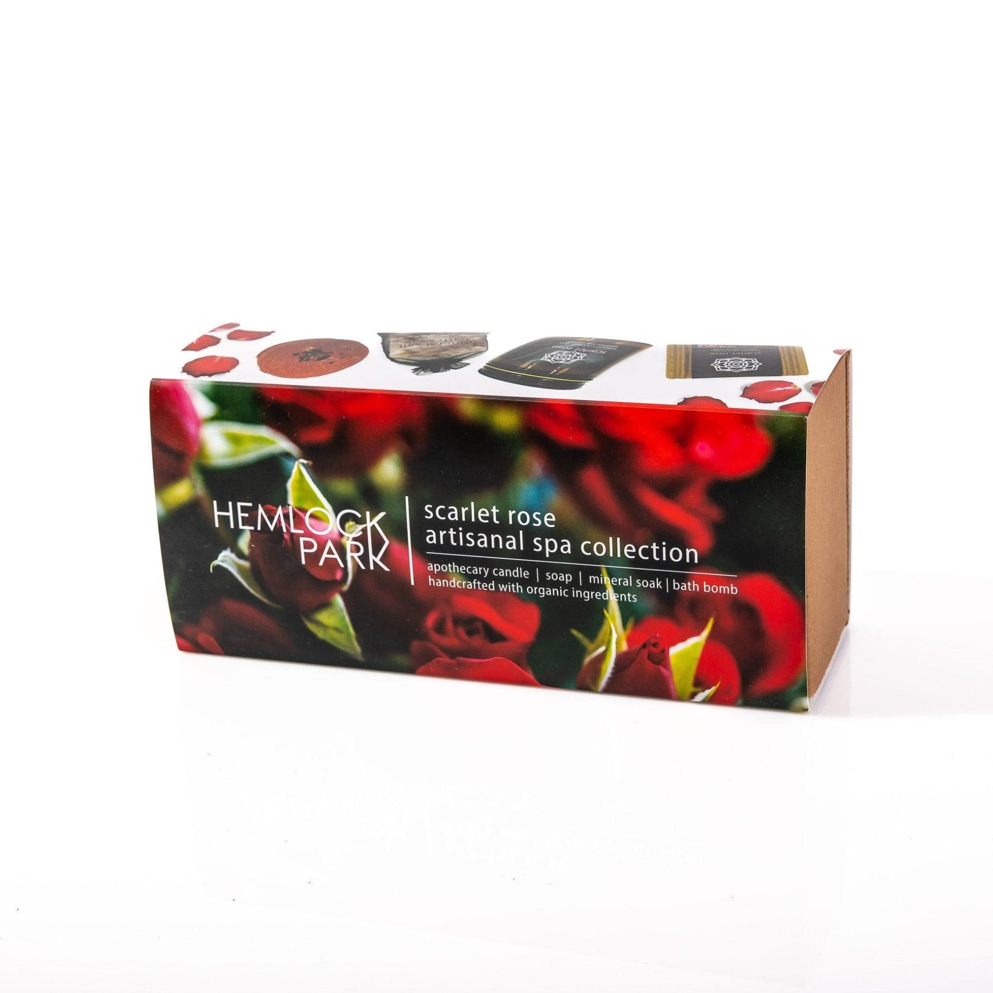 Scarlet Rose Artisanal Spa Gift Box - Green Fresh Florals + Plants