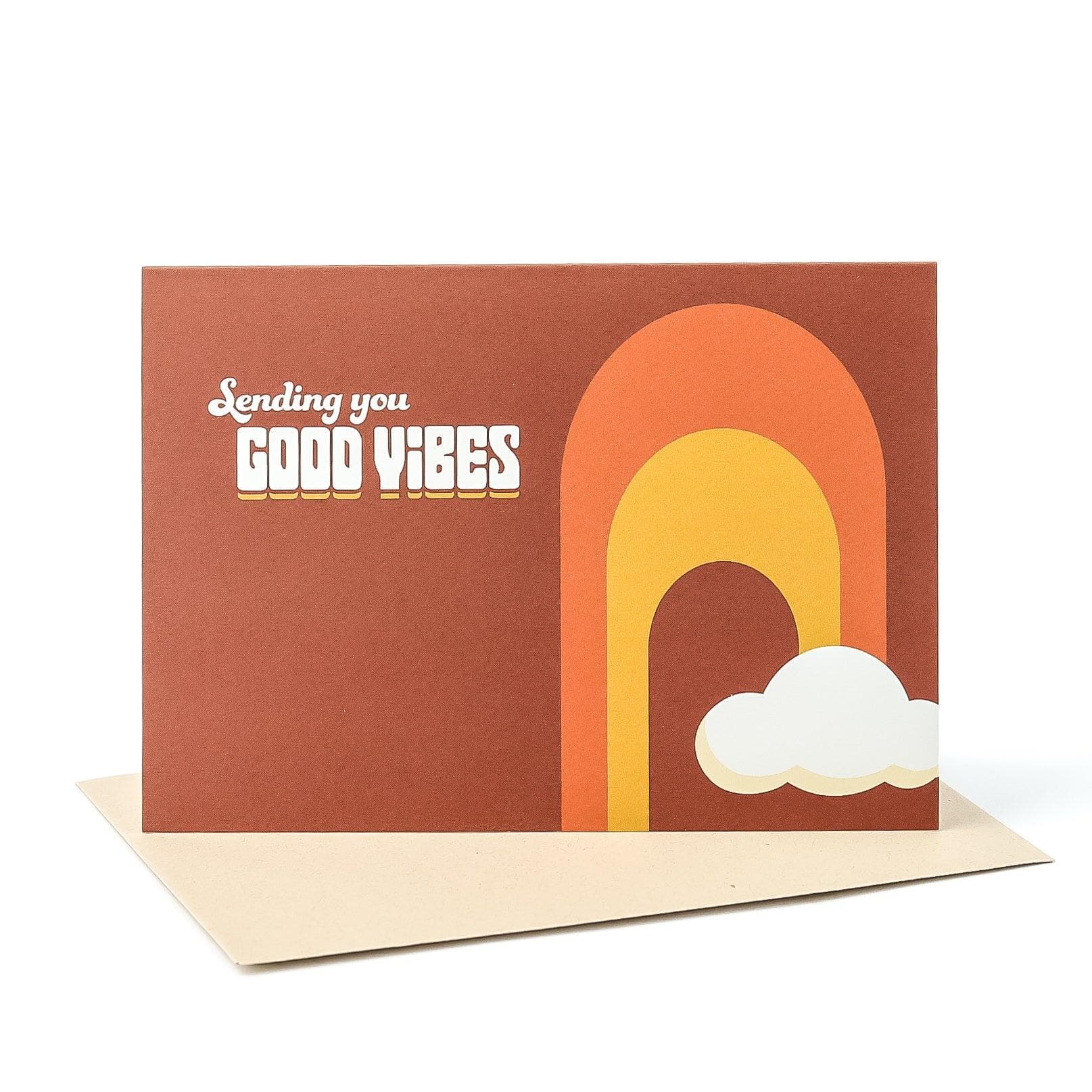 Sending You Good Vibes Card - Green Fresh Florals + Plants
