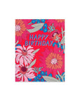 Sixties Floral Birthday Card - Green Fresh Florals + Plants