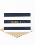 Striped Thank You Card - Green Fresh Florals + Plants