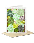 Succulent Garden Greeting Card - Green Fresh Florals + Plants