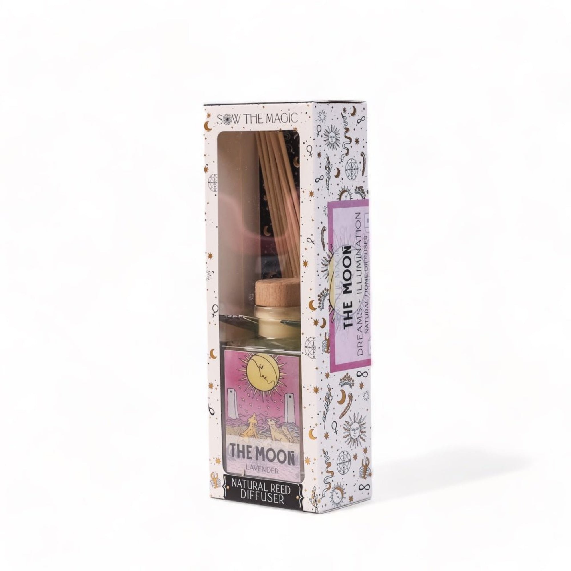 The Moon Tarot Card Home Reed Diffuser - Green Fresh Florals + Plants