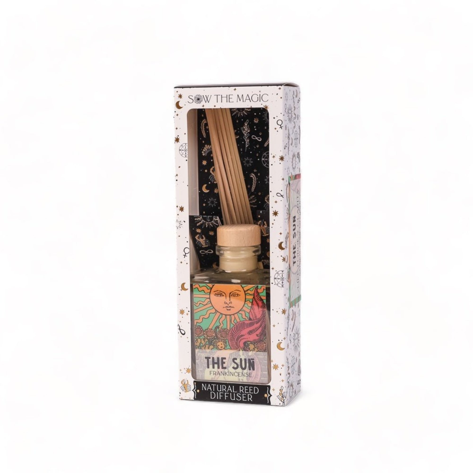 The Sun Tarot Card Home Reed Diffuser - Green Fresh Florals + Plants