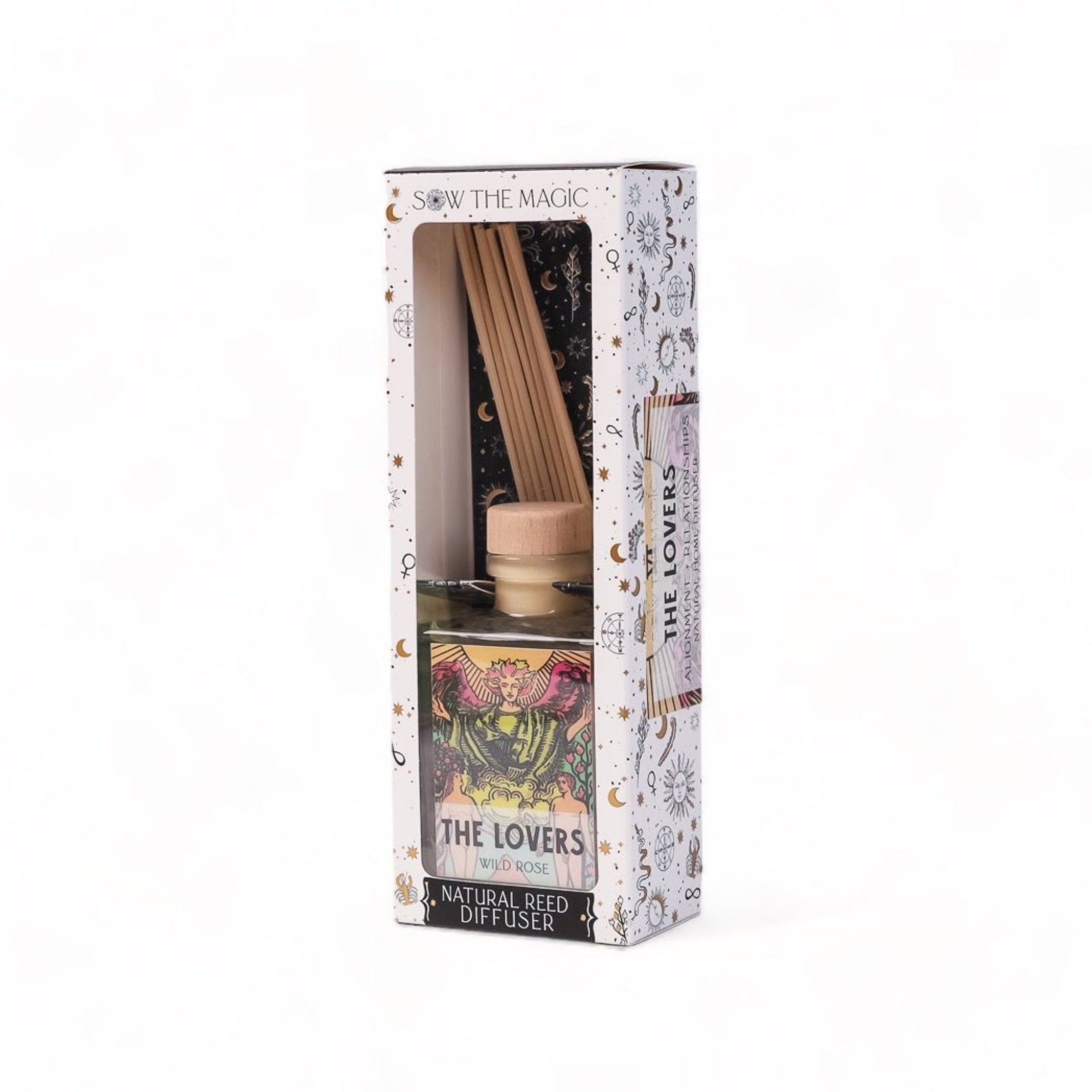 The Lovers Tarot Card Home Reed Diffuser - Green Fresh Florals + Plants