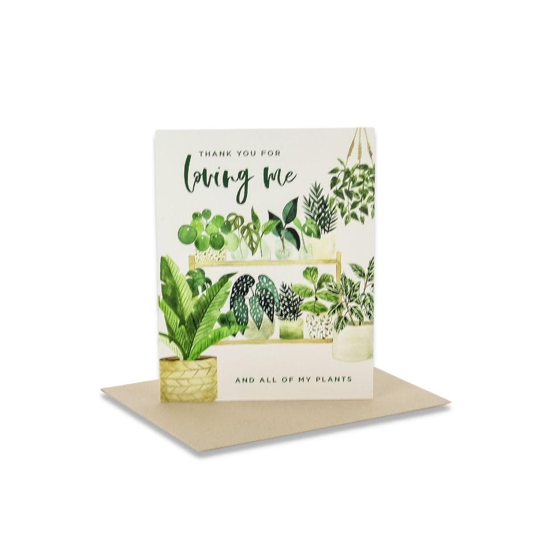 Thank you for Loving Me Card - Green Fresh Florals + Plants