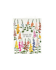 Thank You So Much Hollyhocks Card - Green Fresh Florals + Plants