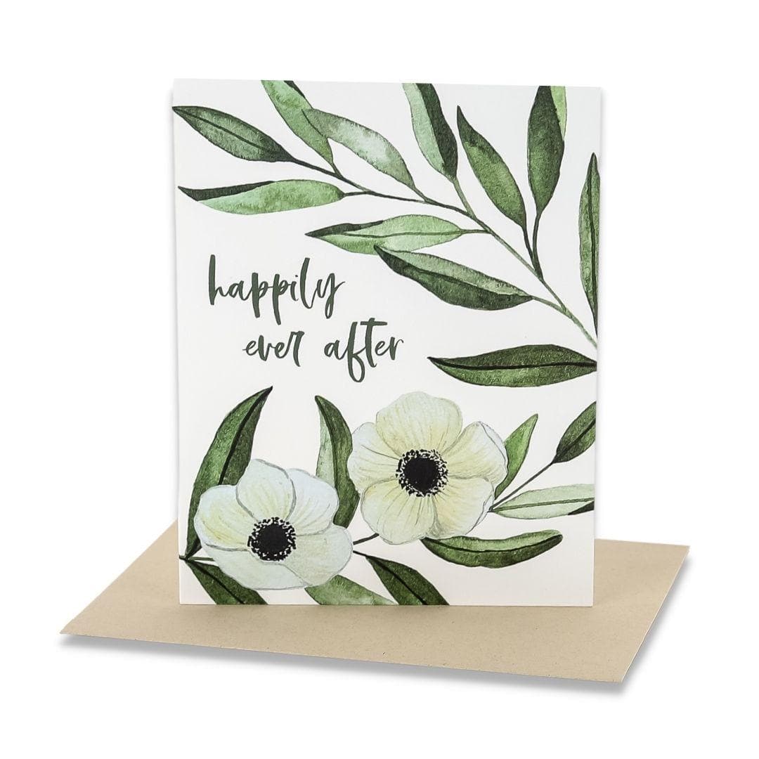 They Lived Happily Ever After Card - Green Fresh Florals + Plants