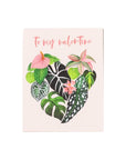 To My Valentine Greeting Card - Green Fresh Florals + Plants