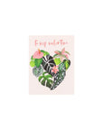 To My Valentine Greeting Card - Green Fresh Florals + Plants