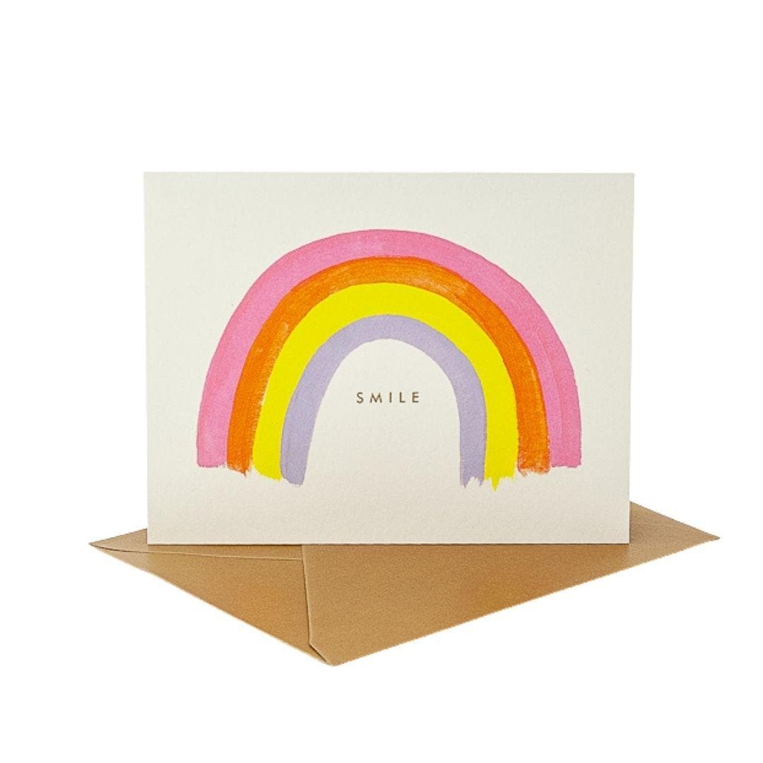 Under the Rainbow Smile Card - Green Fresh Florals + Plants