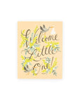 Welcome Little One Greeting Card - Green Fresh Florals + Plants