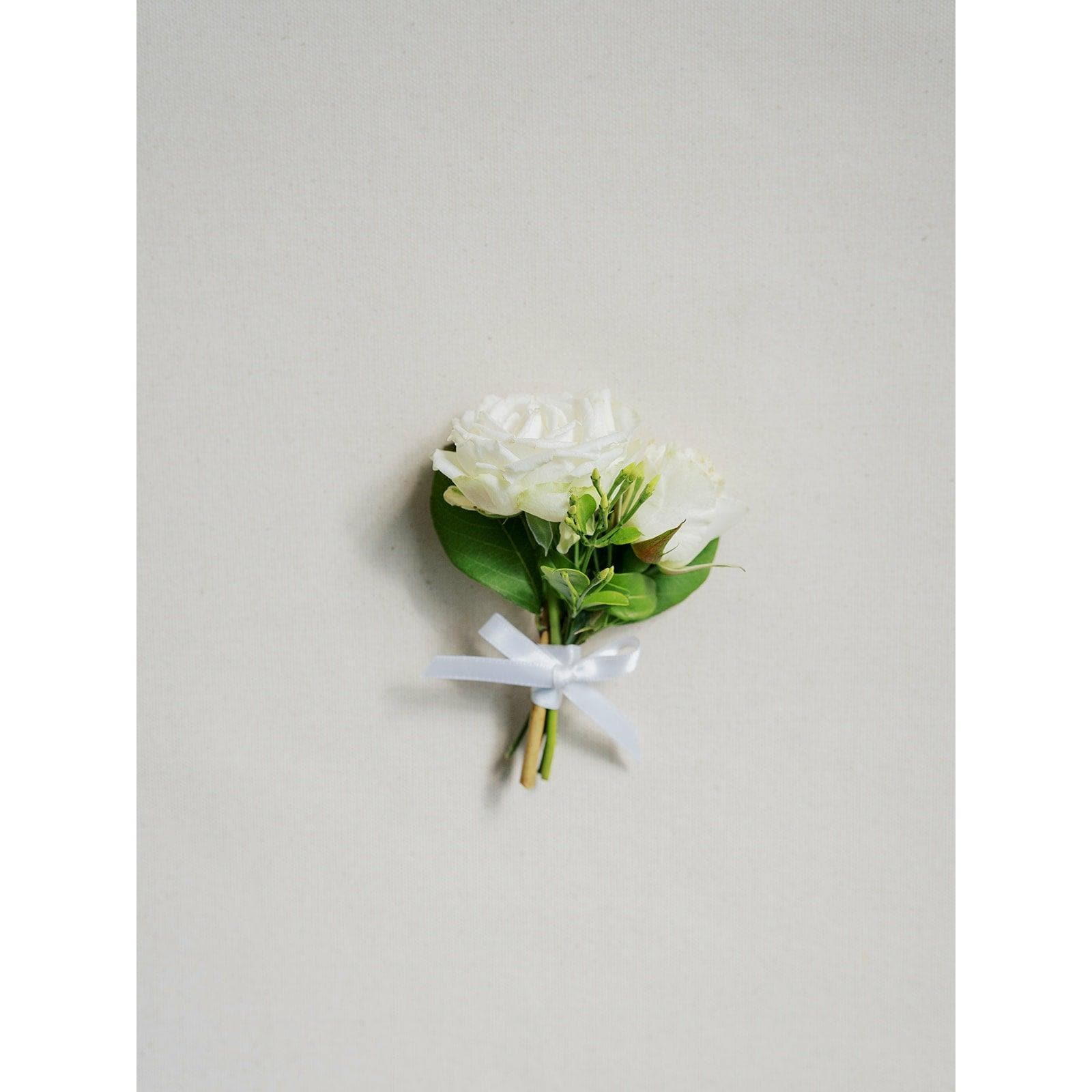 White A la Carte Wedding Boutonniére - Green Fresh Florals + Plants