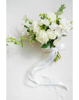 White A la Carte Wedding Bridesmaid Bouquet - Green Fresh Florals + Plants