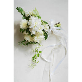 White A la Carte Wedding Bridesmaid Bouquet - Green Fresh Florals + Plants