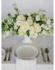 White A la Carte Wedding Centerpiece - Green Fresh Florals + Plants