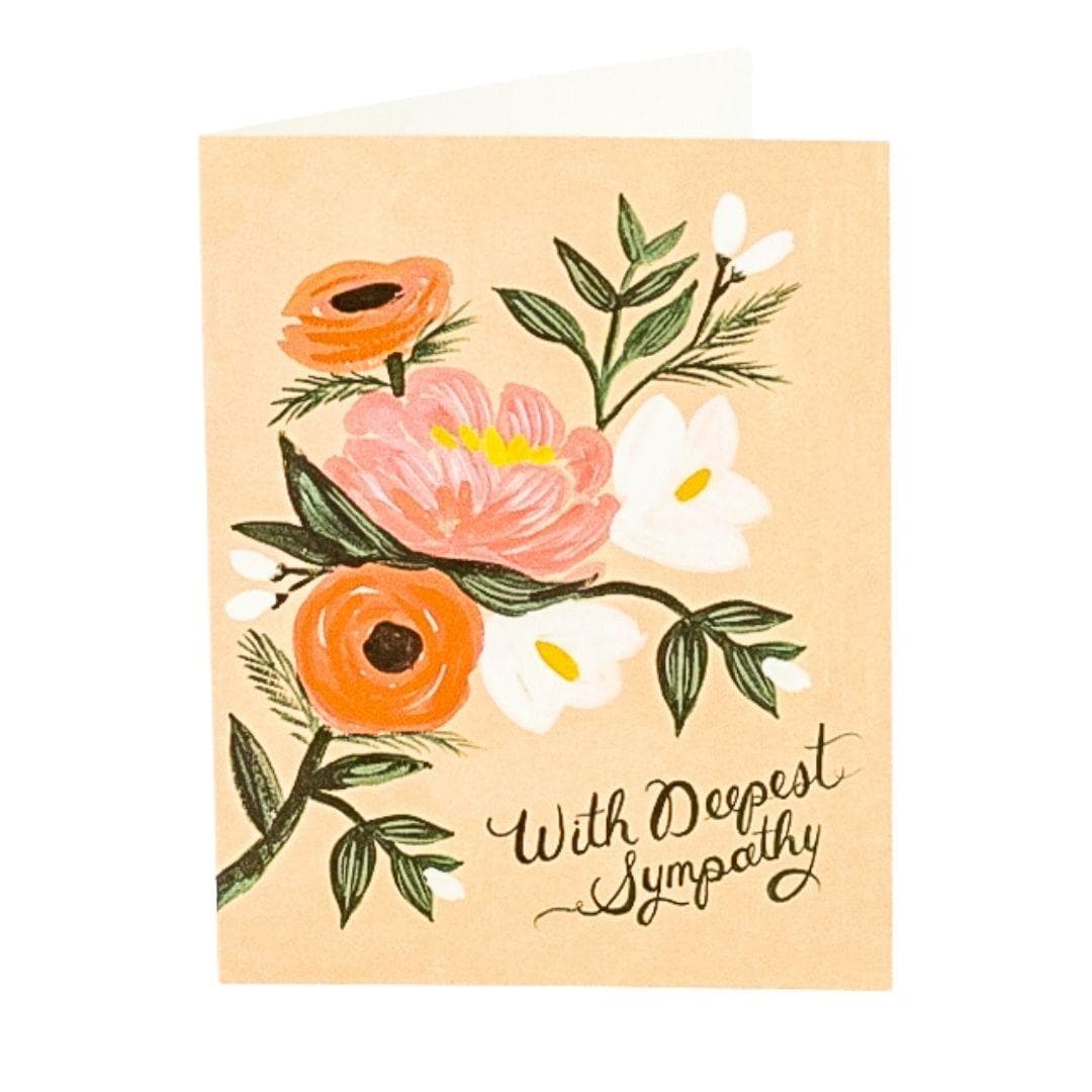 With Deepest Sympathy Card - Green Fresh Florals + Plants