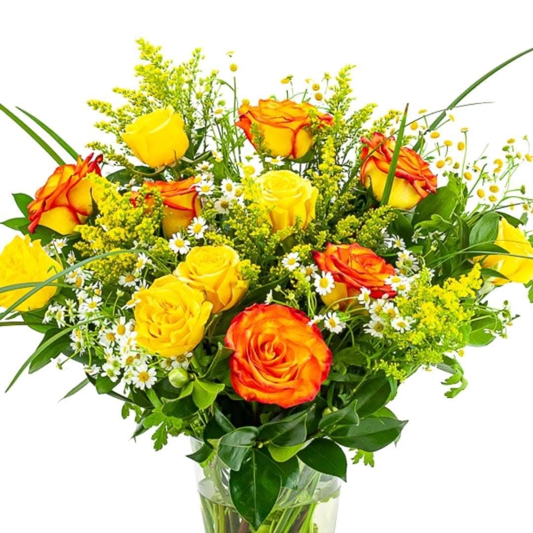 Yellow Ombre Long-Stem Roses – Green Fresh Florals + Plants, image size:1080x1080