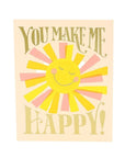 You Make Me Happy Card - Green Fresh Florals + Plants