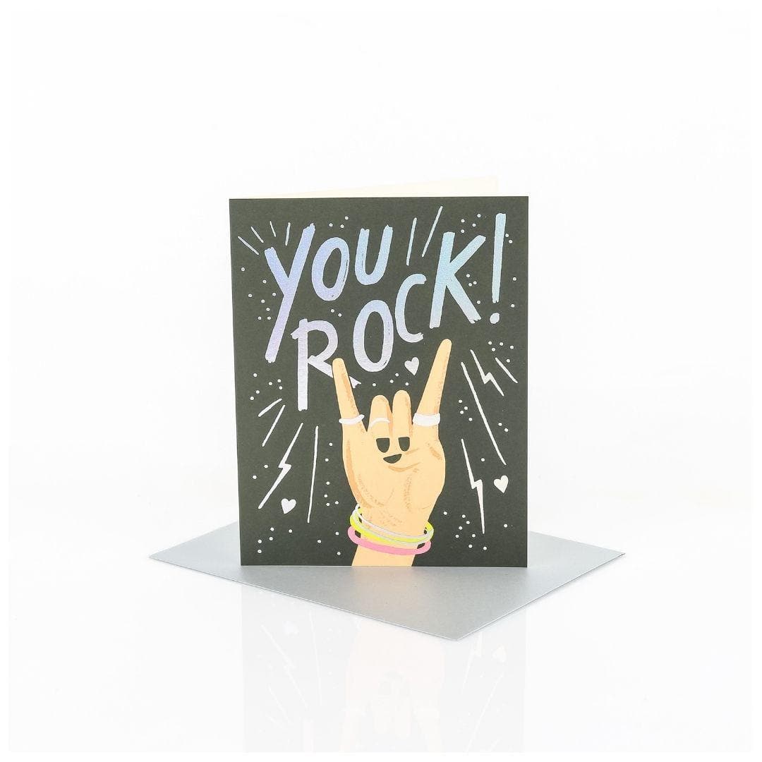 You Rock! Card - Green Fresh Florals + Plants